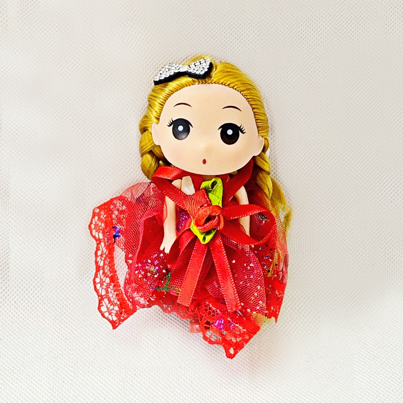 Korean Style Barbie Doll Fashion WEDDING PRINCESS Keychain Pendant Gift Creative Gift Plastic Doll Key Ring