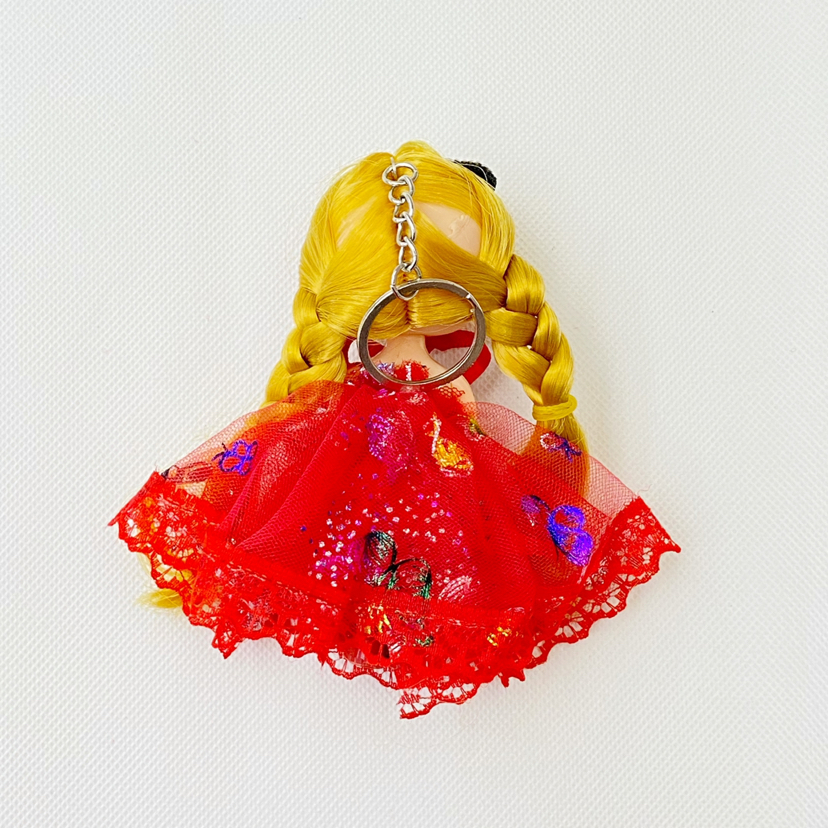 Korean Style Barbie Doll Fashion WEDDING PRINCESS Keychain Pendant Gift Creative Gift Plastic Doll Key Ring