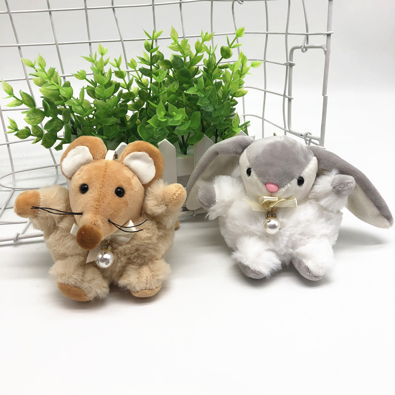Cute Chubby round Stool Rabbit Plush Toys Keychain Mouse Pendant Wedding Drip Doll