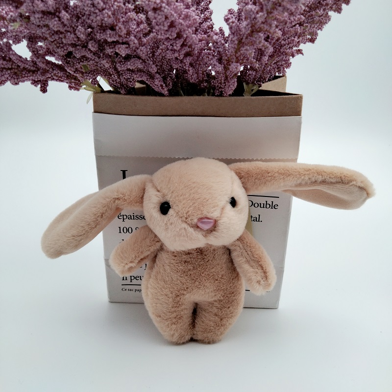 Internet Celebrity Korean Cute Long Eared Rabbit Keychain Plush Bunny Pendant Doll Wedding Favors Bag Ornaments for 