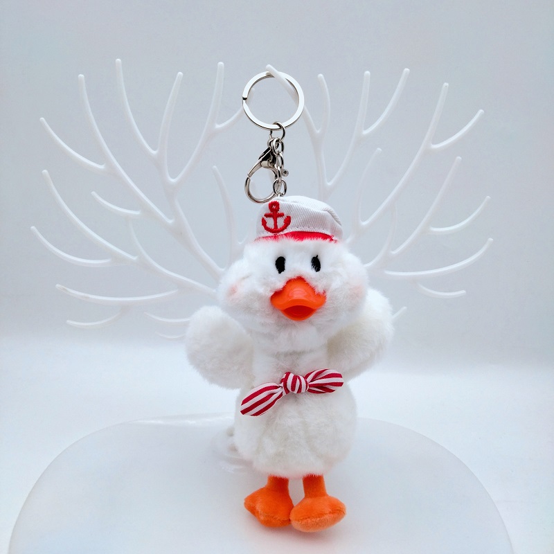 Cute Little Duck Pendant Navy Duck Plush Toy Doll Duck Keychain Wedding Throws Gift Doll