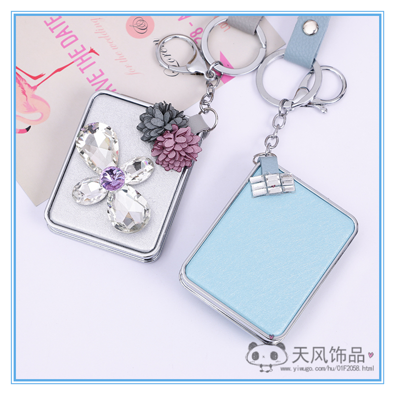Pendant cute Creative small square mirror keychain Cartoon Car Ladies' wedding handbag Pendant ant ant ant ant ant ant Ant Pendant