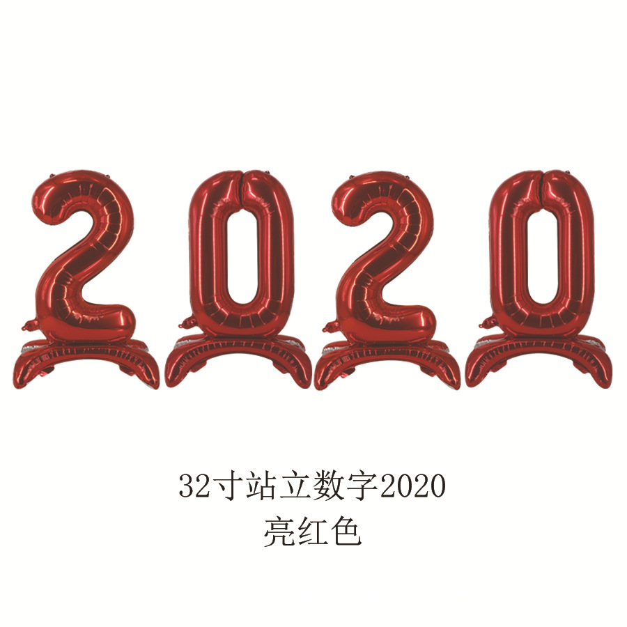 New 32-Inch 2021 2022 Combination Three-Dimensional Standing Digital Aluminum Foil Balloon Set for Party
