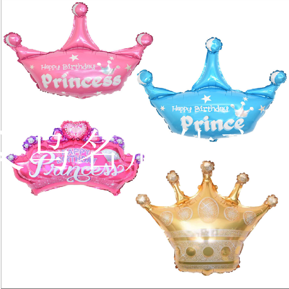 Gold crown aluminum balloon, pink and blue baby crown balloon, birthday party balloon Gold crown aluminum balloon, pink and blue baby crown balloon, birthday party balloon