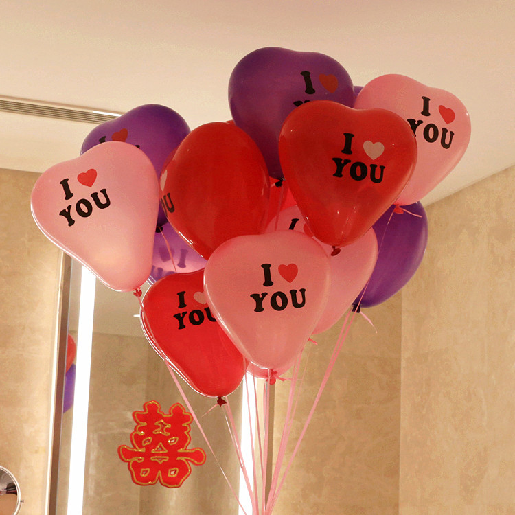 Factory Direct Sales 2.2G Thickened Chicken Hearts Love You Wedding Celebration Decoration Peach Heart Balloon Photo Decoration Heart-Shaped Balloon