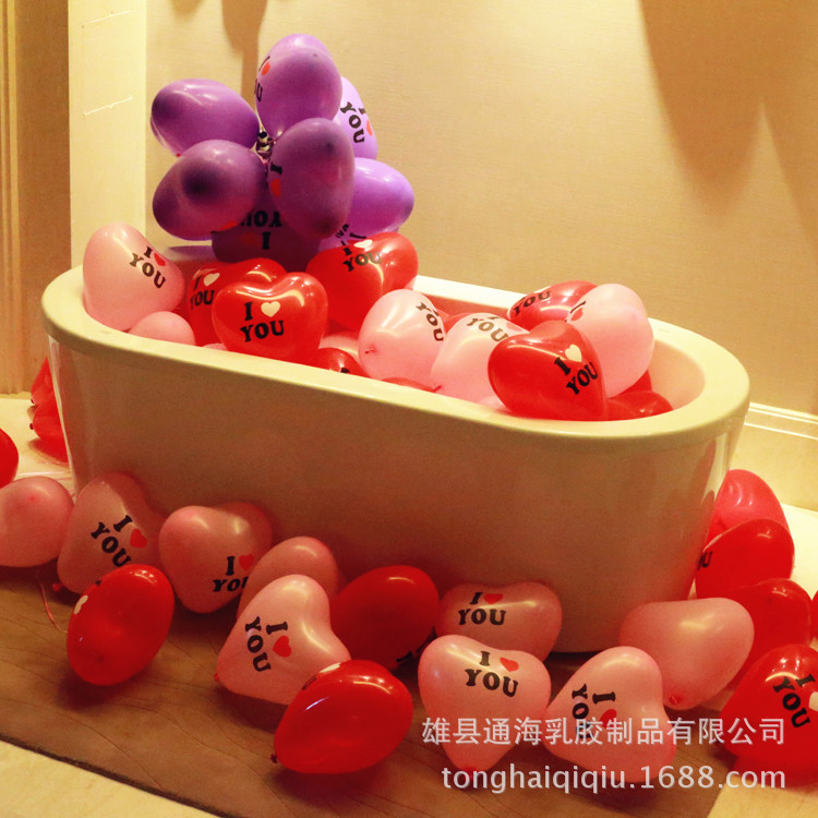 Factory Direct Sales 2.2G Thickened Chicken Hearts Love You Wedding Celebration Decoration Peach Heart Balloon Photo Decoration Heart-Shaped Balloon