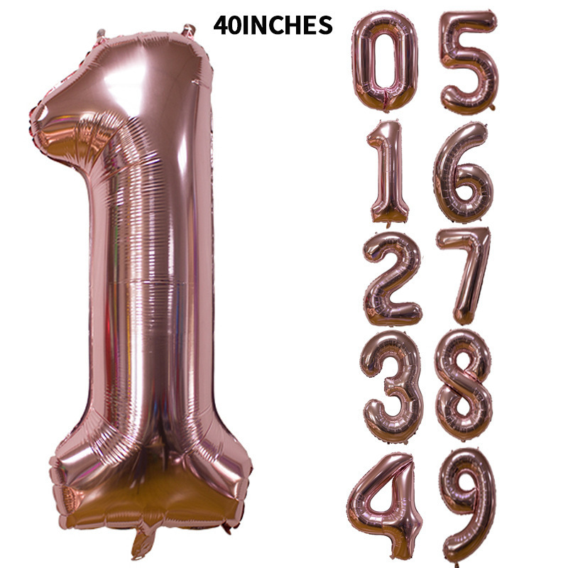 Gold and Silver Rose Gold 40-Inch Digital Thin Aluminum Balloon 40-Inch Digital Balloon Birthday Party Decoration Helium Balloon Gold and Silver Rose Gold 40-Inch Digital Thin Aluminum Balloon 40-Inch Digital Balloon Birthday Party Decoration Helium Balloon