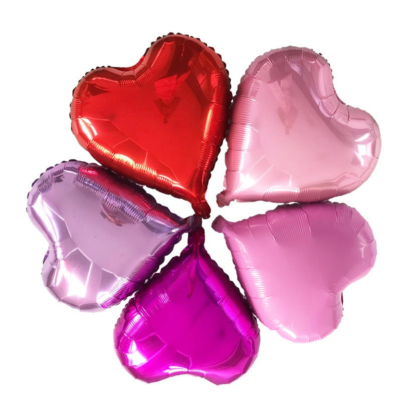 18-Inch Heart-Shaped Wedding Aluminum Foil Balloon Wedding Room Party Decoration Layout Love Aluminum Balloon