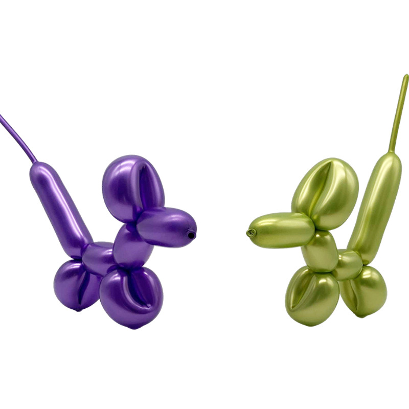 Wholesale Metal Magic Long Balloon 1.8G Balloon Animal Shape Gold Silver Chrome Color Metal Long Balloon