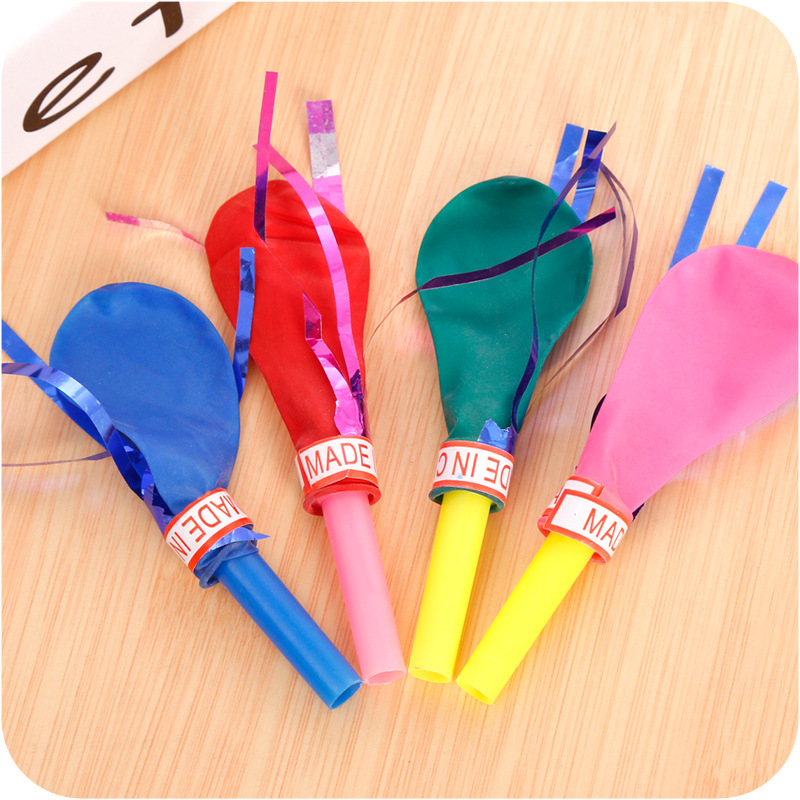 Golden wire whistling balloon children&#039;s talking toy whistling balloon baby&#039;s birthday party supplies small gifts