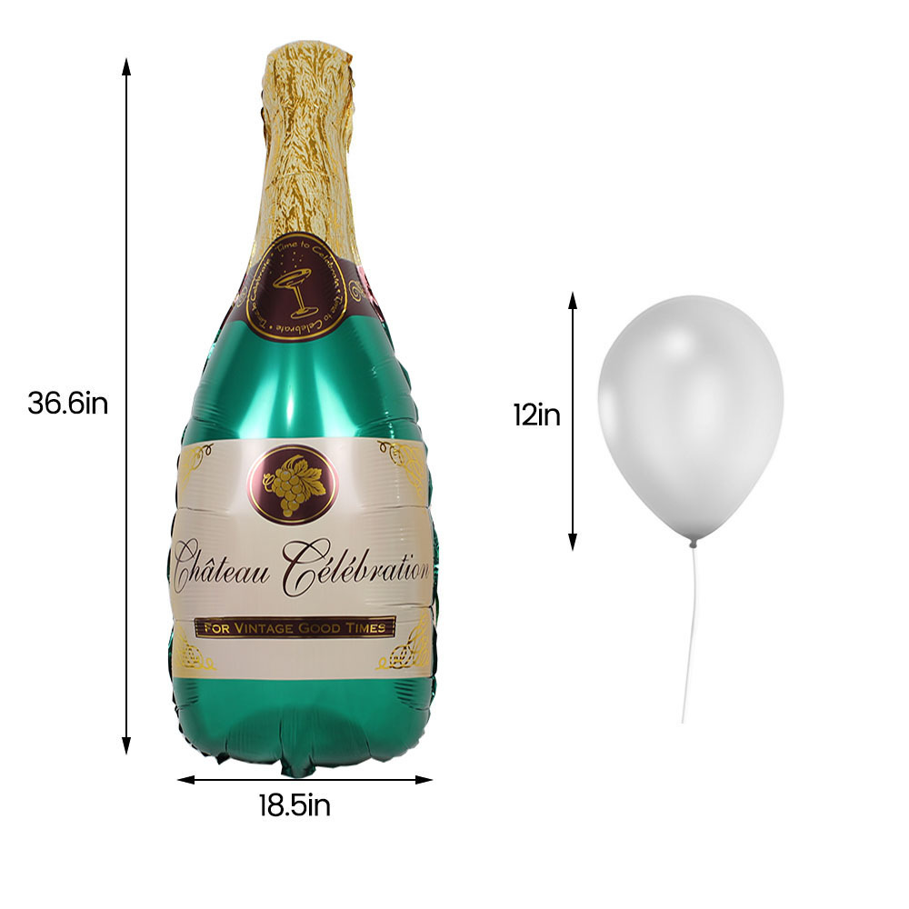 Cross-Border Amazon Champagne Wine Bottle Aluminum Film Balloon Set Wedding Party Banquet Decorative Balloon Large Wine Bottle