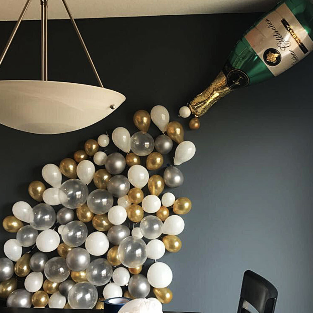 Cross-Border Amazon Champagne Wine Bottle Aluminum Film Balloon Set Wedding Party Banquet Decorative Balloon Large Wine Bottle