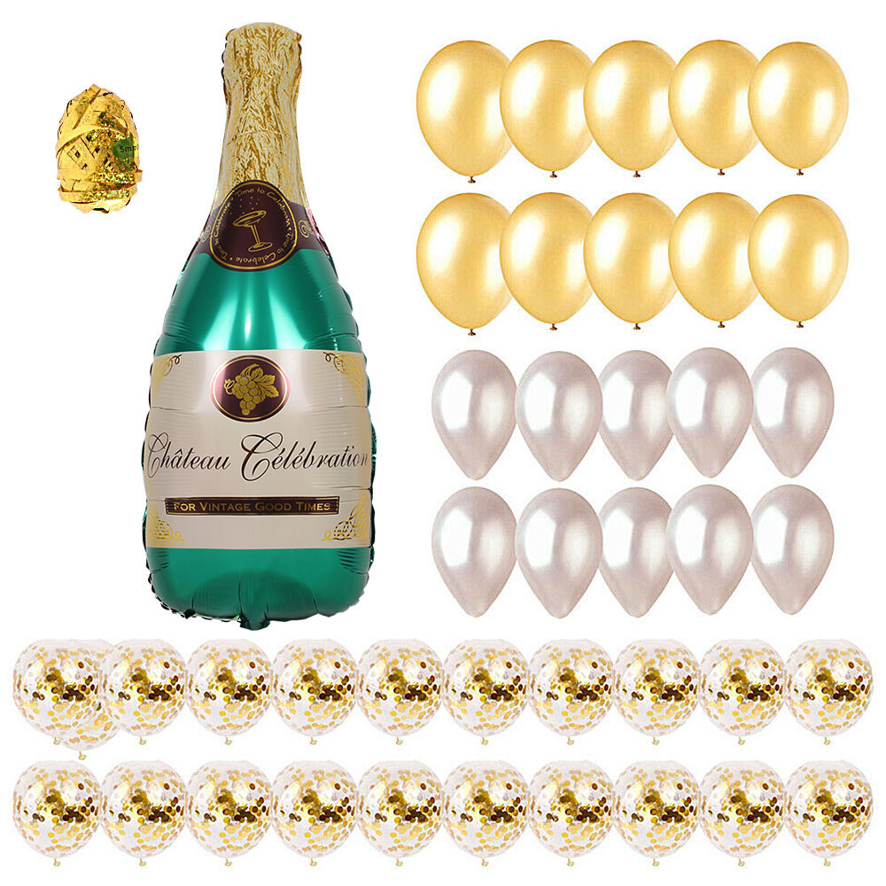 Cross-Border Amazon Champagne Wine Bottle Aluminum Film Balloon Set Wedding Party Banquet Decorative Balloon Large Wine Bottle