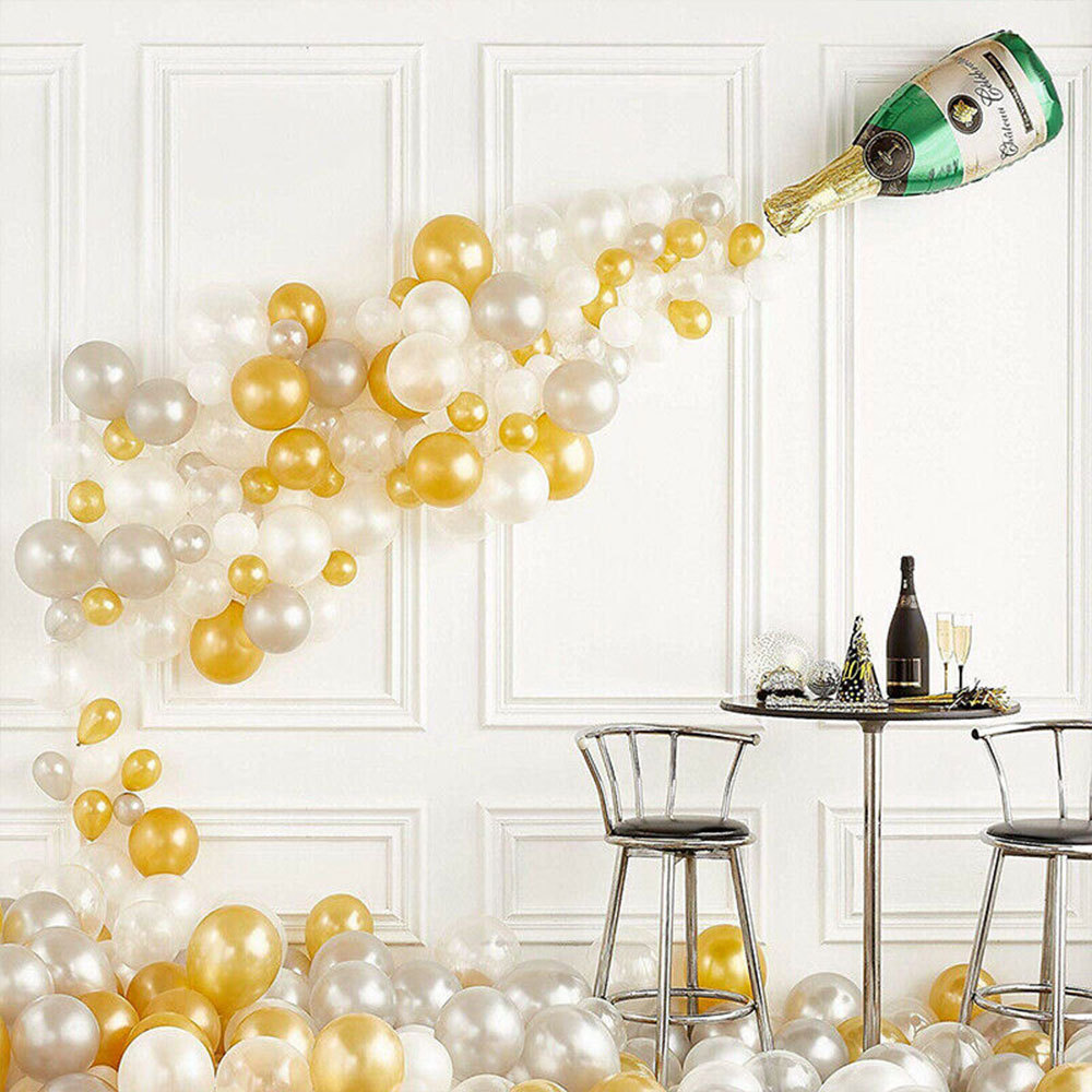 Cross-Border Amazon Champagne Wine Bottle Aluminum Film Balloon Set Wedding Party Banquet Decorative Balloon Large Wine Bottle