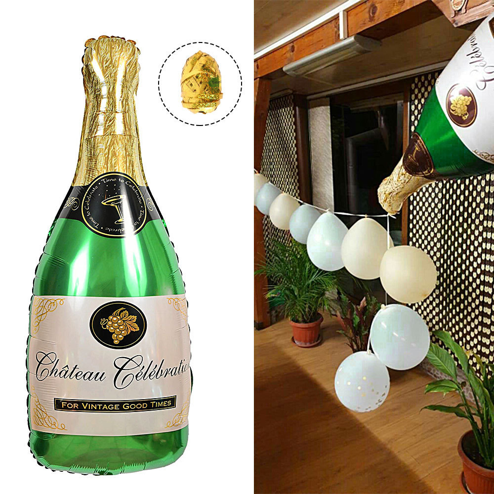Cross-Border Amazon Champagne Wine Bottle Aluminum Film Balloon Set Wedding Party Banquet Decorative Balloon Large Wine Bottle
