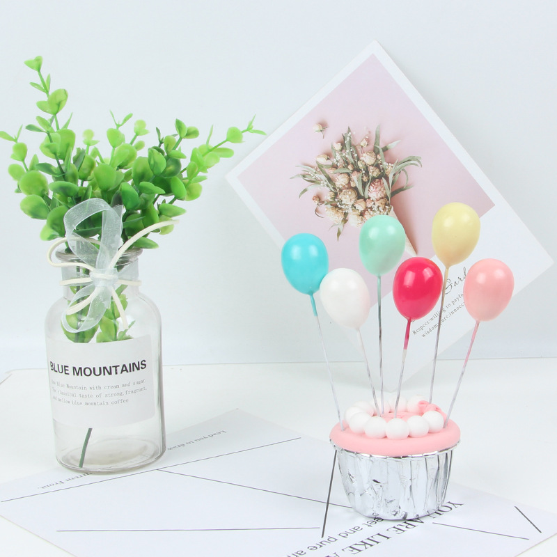 Cake Decoration Creative Colorful Balloon Pattern 6 Pieces Set Cake Decoration Accessories