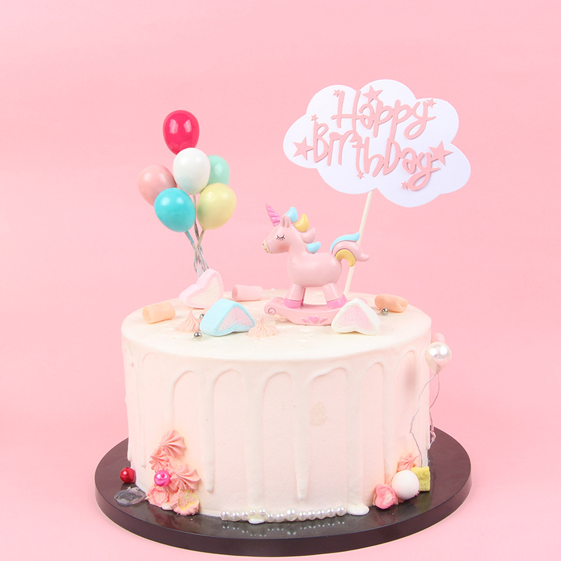 Cake Decoration Creative Colorful Balloon Pattern 6 Pieces Set Cake Decoration Accessories