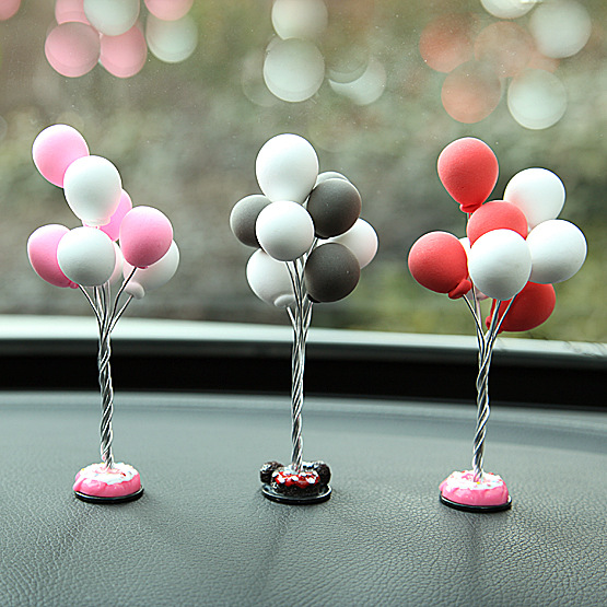 Colorful Balloon Pattern Car Decoration Cute Mini Car Light Clay Balloon Cartoon Car Creativity Interior Decorations