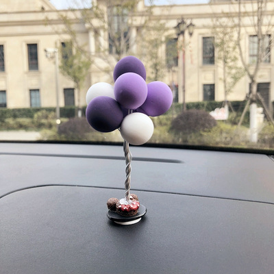 Colorful Balloon Pattern Car Decoration Cute Mini Car Light Clay Balloon Cartoon Car Creativity Interior Decorations