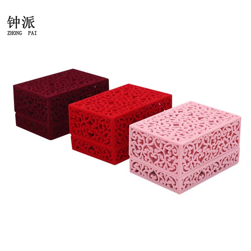 Flannelette jewelry box ring box pendant box bracelet box manufacturer direct sales accessories box set box gift box