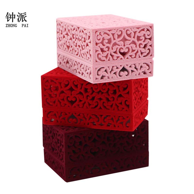 Flannelette jewelry box ring box pendant box bracelet box manufacturer direct sales accessories box set box gift box
