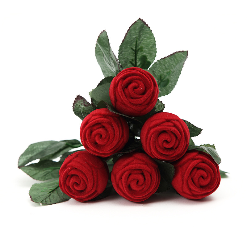 Wedding supplies red rose ring box valentine&#039;s day gift personalized creative ring box proposal ring box