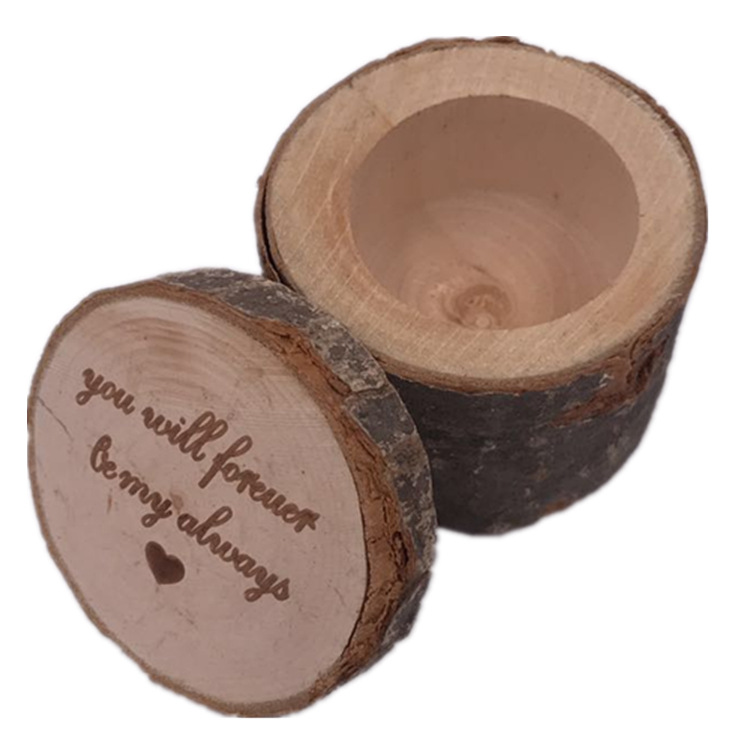 Wooden Wedding Fresh Ring Box for Girlfriend Cute Girl Heart Decoration Lettering Cool Ring Box
