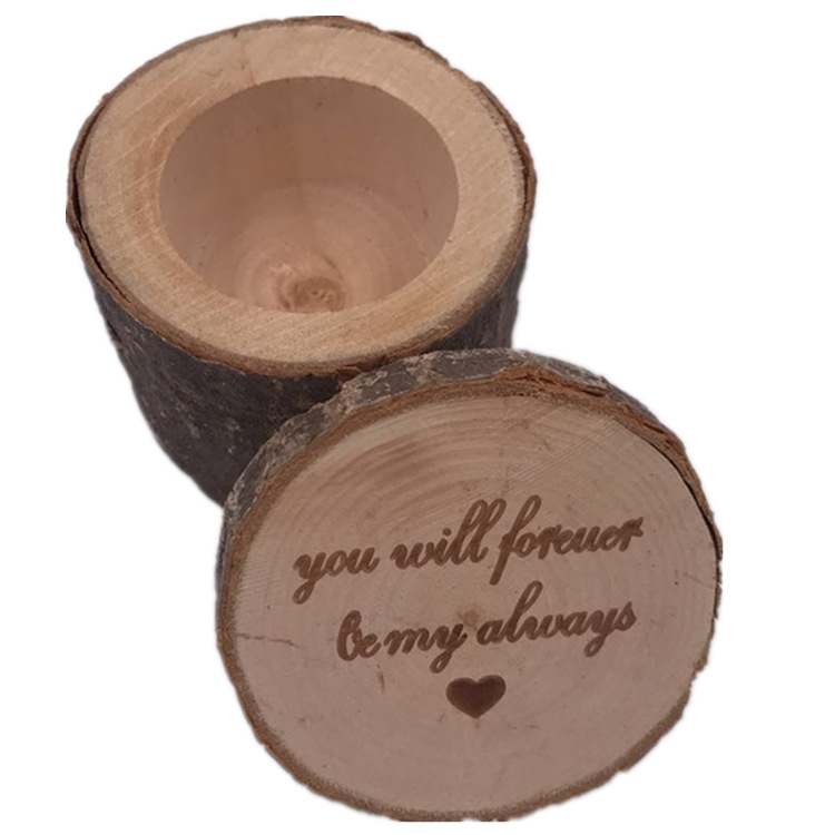 Wooden Wedding Fresh Ring Box for Girlfriend Cute Girl Heart Decoration Lettering Cool Ring Box