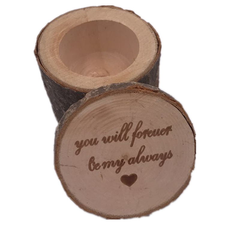 Wooden Wedding Fresh Ring Box for Girlfriend Cute Girl Heart Decoration Lettering Cool Ring Box