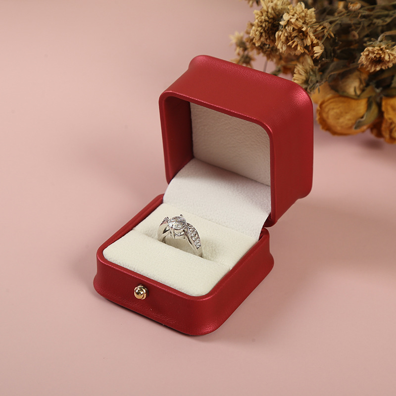 Spot Supply Convex Edge with Crown Diamond Wine Red Ring Box Pendant Box Bracelet Box Necklace Ear Stud Pearl Box