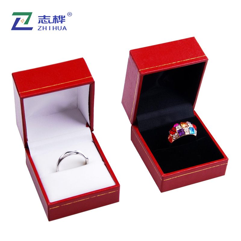 Water Ripple High-End Leather Box Series Ring Box Necklace Long Box Pendant Box Window Box Three-Piece Set in Stock