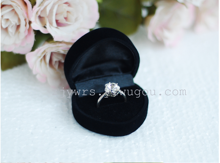 Grade flocked heart ring box red (export brand new) * trinket box jewelry box * peach ring box Grade flocked heart ring box red (export brand new) * trinket box jewelry box * peach ring box