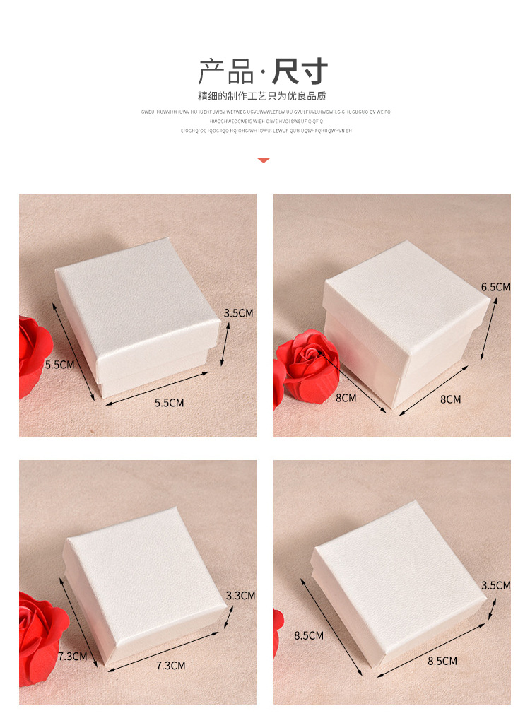 Ring Box White Tiandigai Blype White Crystal Box Jewelry Ring Necklace Bracelet Bracelet Box Packaging Gift Box in Stock