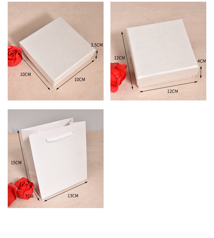Ring Box White Tiandigai Blype White Crystal Box Jewelry Ring Necklace Bracelet Bracelet Box Packaging Gift Box in Stock
