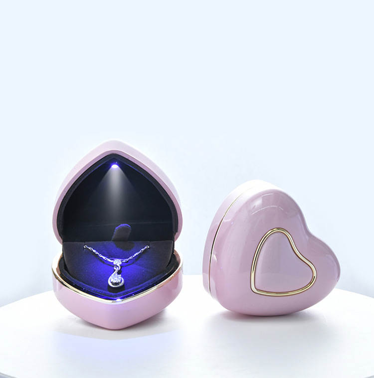 Fenfen Packaging Factory Direct Sales Jewelry Box Jewelry Box Ring Box Pendant Necklace Box Customized with LED Light
