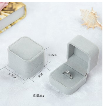 Flannel Ring Box Jewelry Box Badge Box Pink Gray Jewelry Box Jewelry Ring Box Wholesale