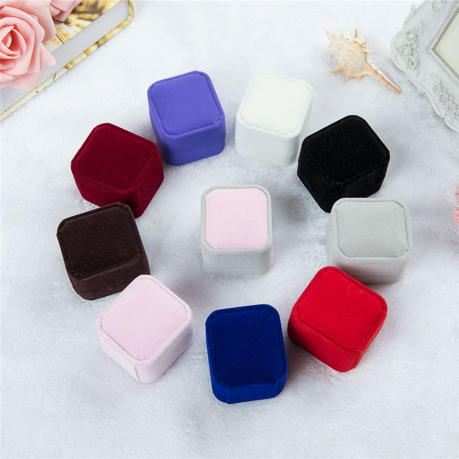 Flannel Ring Box Jewelry Box Badge Box Pink Gray Jewelry Box Jewelry Ring Box Wholesale