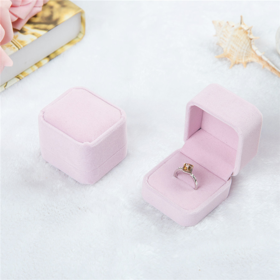 Flannel Ring Box Jewelry Box Badge Box Pink Gray Jewelry Box Jewelry Ring Box Wholesale