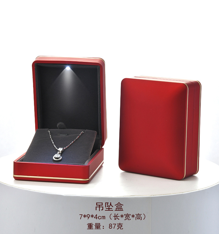 Fenfen Packaging Factory Direct Sales Jewelry Box Jewelry Box Ring Box Pendant Necklace Box Customized with LED Light