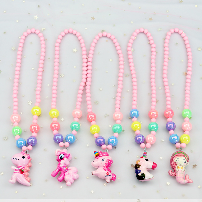 Korean Children&#039;s Luminous Necklace, Bracelet Set Princess Elsa Girls Jewelry Girl&#039;s All-Match Children&#039;s Accessories