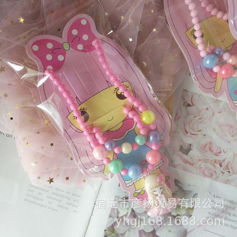 Korean Children's Luminous Necklace, Bracelet Set Princess Elsa Girls Jewelry Girl's All-Match Children's Accessories Korean Children's Luminous Necklace, Bracelet Set Princess Elsa Girls Jewelry Girl's All-Match Children's Accessories