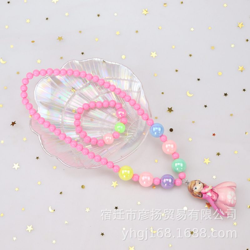 Korean Children's Luminous Necklace, Bracelet Set Princess Elsa Girls Jewelry Girl's All-Match Children's Accessories Korean Children's Luminous Necklace, Bracelet Set Princess Elsa Girls Jewelry Girl's All-Match Children's Accessories