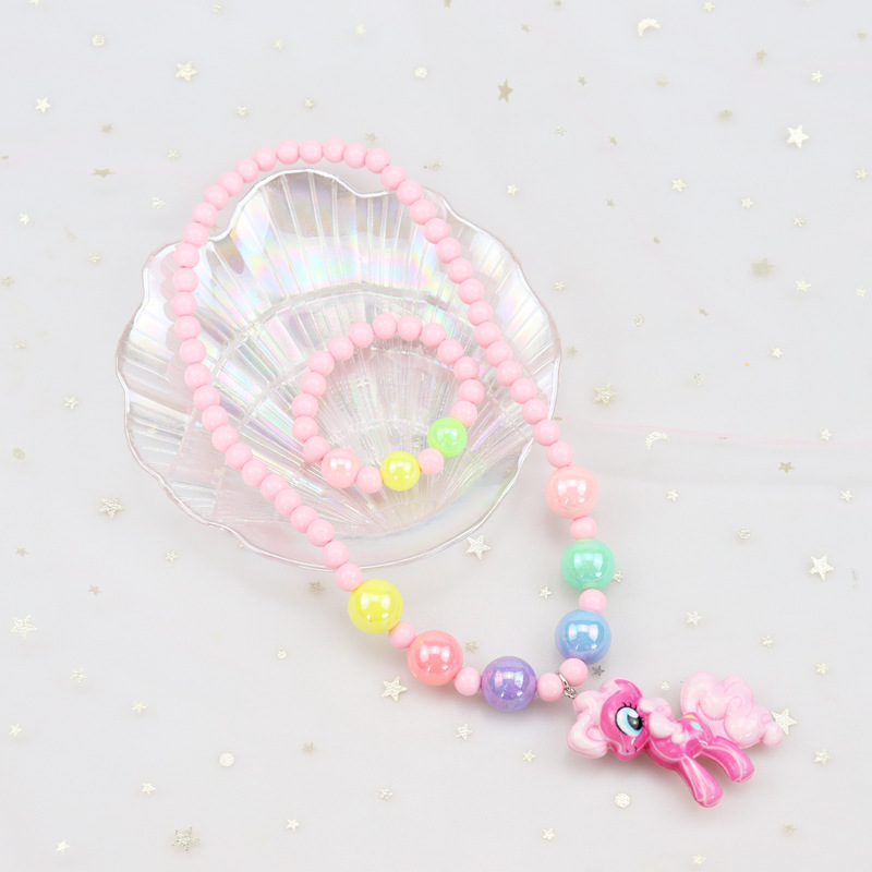 Korean Children's Luminous Necklace, Bracelet Set Princess Elsa Girls Jewelry Girl's All-Match Children's Accessories Korean Children's Luminous Necklace, Bracelet Set Princess Elsa Girls Jewelry Girl's All-Match Children's Accessories