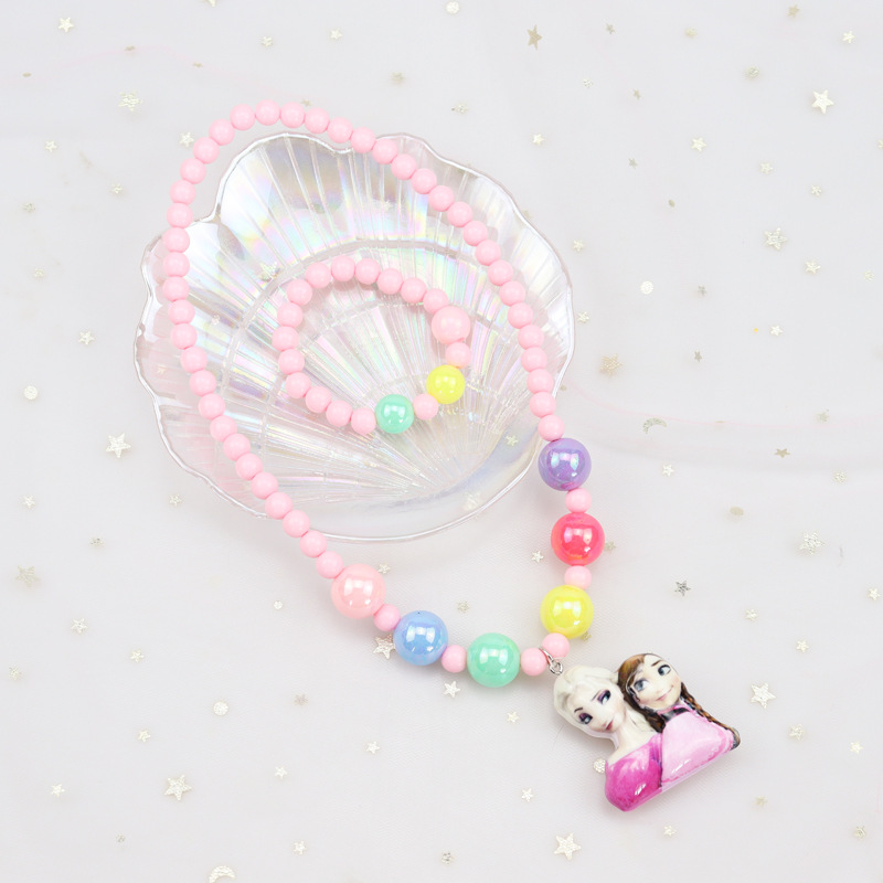 Korean Children's Luminous Necklace, Bracelet Set Princess Elsa Girls Jewelry Girl's All-Match Children's Accessories Korean Children's Luminous Necklace, Bracelet Set Princess Elsa Girls Jewelry Girl's All-Match Children's Accessories
