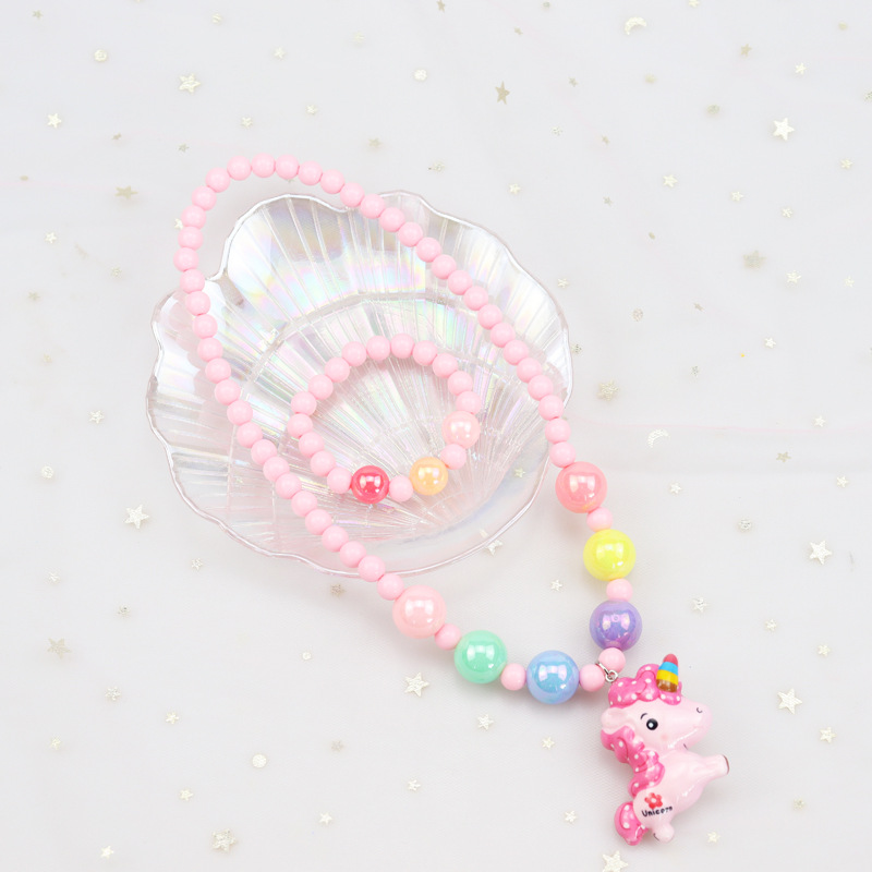 Korean Children's Luminous Necklace, Bracelet Set Princess Elsa Girls Jewelry Girl's All-Match Children's Accessories Korean Children's Luminous Necklace, Bracelet Set Princess Elsa Girls Jewelry Girl's All-Match Children's Accessories