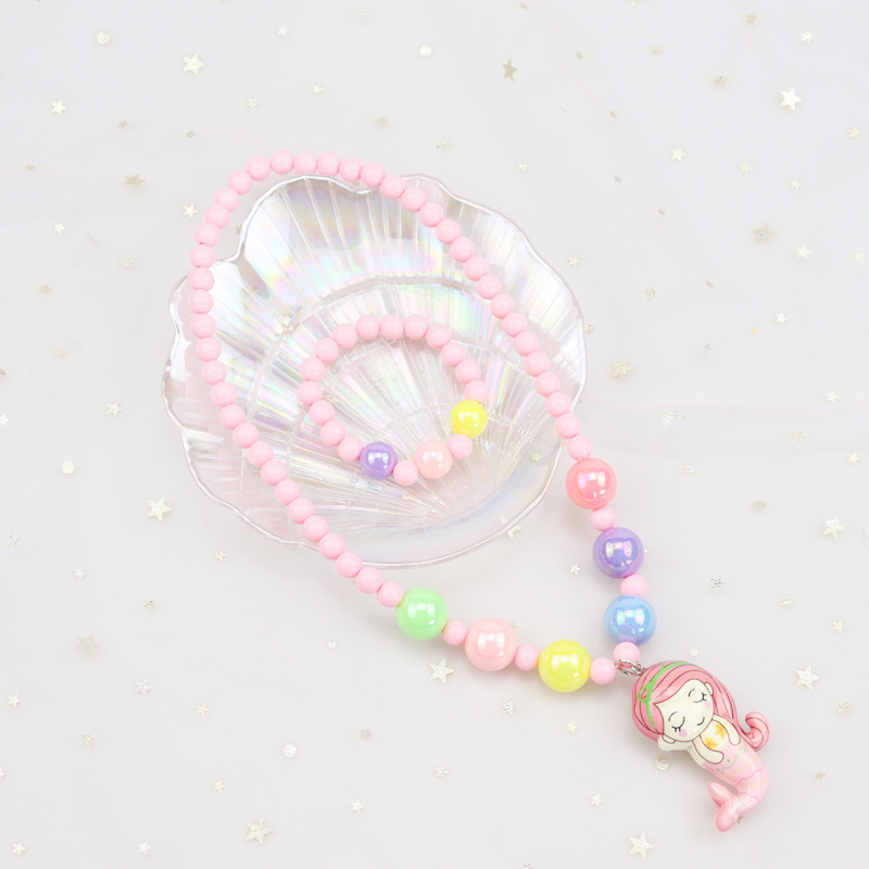 Korean Children's Luminous Necklace, Bracelet Set Princess Elsa Girls Jewelry Girl's All-Match Children's Accessories Korean Children's Luminous Necklace, Bracelet Set Princess Elsa Girls Jewelry Girl's All-Match Children's Accessories