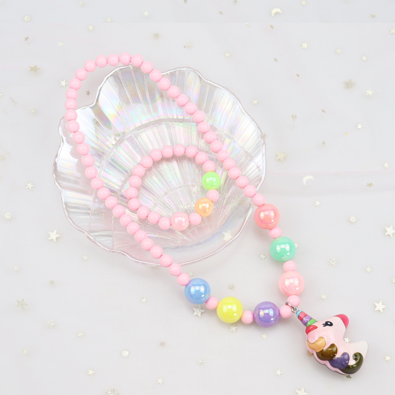 Korean Children's Luminous Necklace, Bracelet Set Princess Elsa Girls Jewelry Girl's All-Match Children's Accessories Korean Children's Luminous Necklace, Bracelet Set Princess Elsa Girls Jewelry Girl's All-Match Children's Accessories