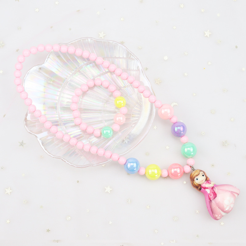 Korean Children's Luminous Necklace, Bracelet Set Princess Elsa Girls Jewelry Girl's All-Match Children's Accessories Korean Children's Luminous Necklace, Bracelet Set Princess Elsa Girls Jewelry Girl's All-Match Children's Accessories