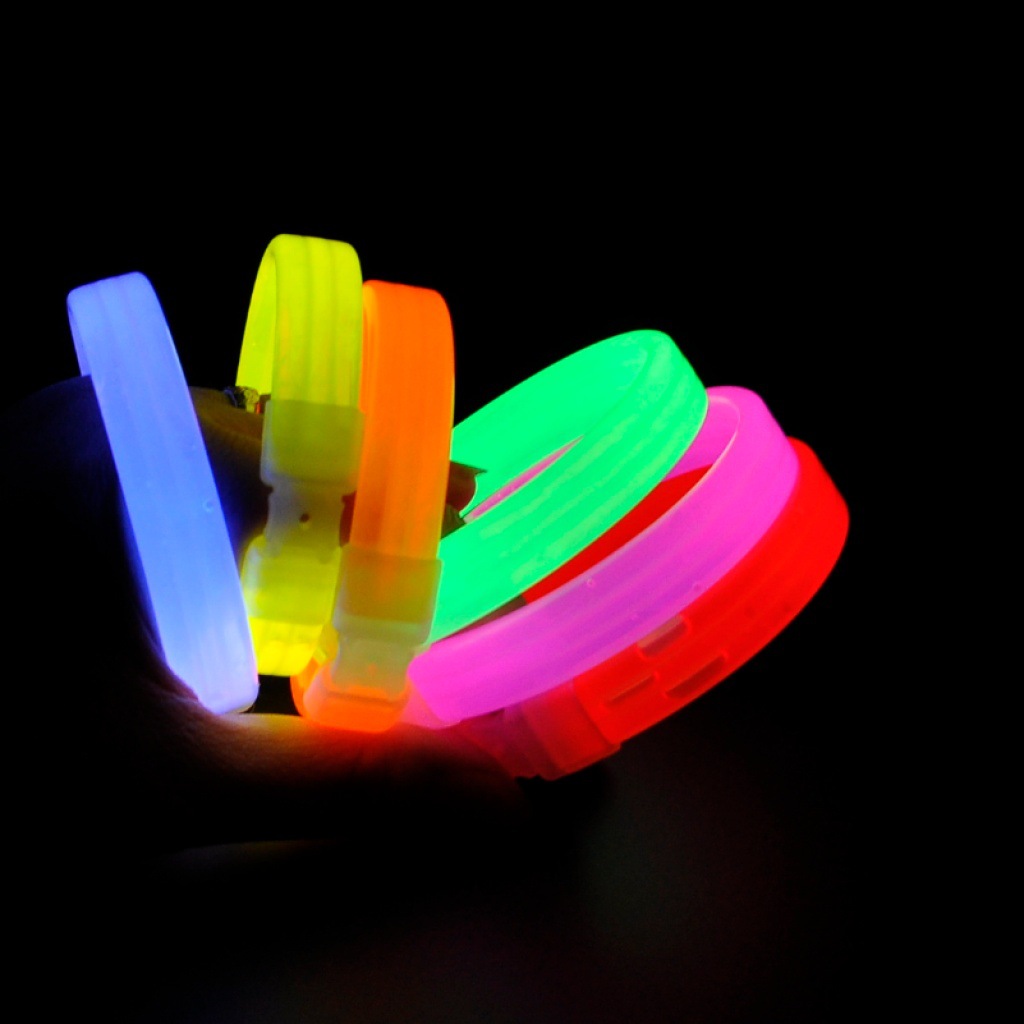 Fluorescent Bracelet Light Stick Triple Luminous Bracelet Bracelet Night Running Disco Luminous Wrist Strap Glow Stick Printed Logo