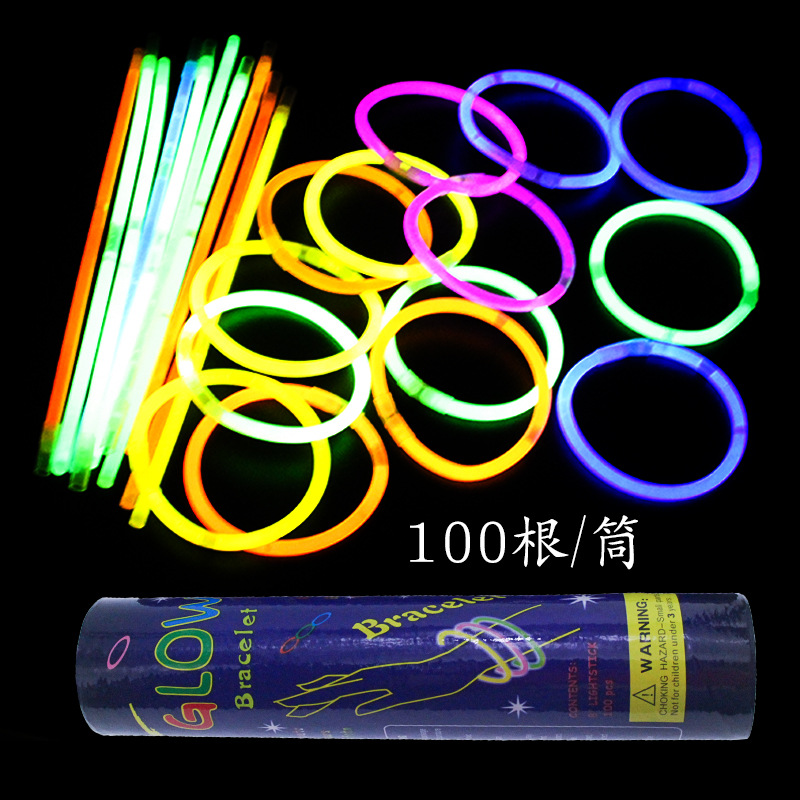 Tiktok Same Style Colorful Luminous Light Stick Dream Fluorescent Bracelet 50 Pieces 100 Tube Pack Internet Celebrity Luminous Toys